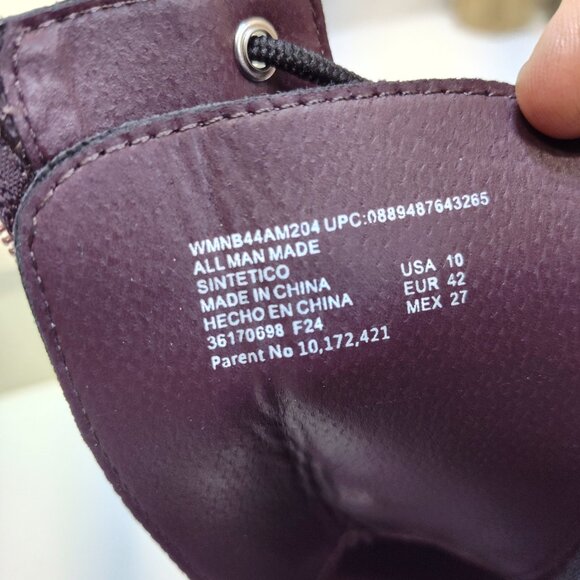 No Boundaries Knit Combat Boots US 10 Burgundy Lace Up Inside Zipper Memory Foam - Picture 7 of 7